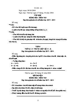 Giáo án bổ sung các môn buổi 1 - Tuần 13