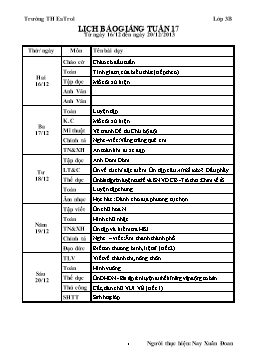 Giáo án các môn lớp 3 - Trường TH EaTrol - Tuần 17