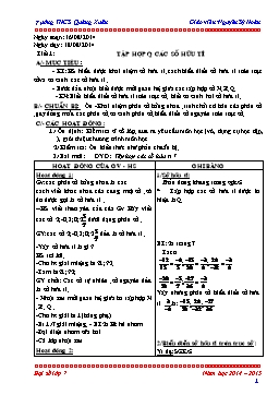 Giáo án môn Đại số 7 - Trường THCS Quảng Xuân