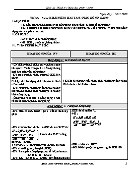 Giáo án môn Hình học 8 - Tiết 43: Khái niệm hai tam giác đồng dạng + Tiết 44: Luyện tập