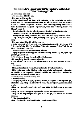 Giáo án môn Ngữ văn 6 - Chủ đề: Đọc - Hiểu truyện kí Việt Nam hiện đại lớp 6
