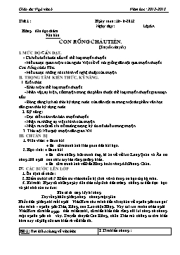 Giáo án môn Ngữ văn 6 - Tiết 1: Con rồng cháu tiên