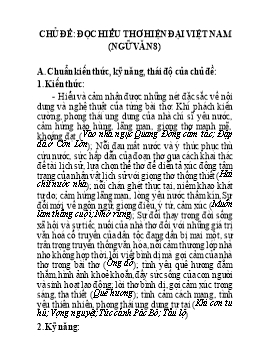 Giáo án Ngữ văn 8 - Chủ đề: Đọc hiểu thơ hiện đại Việt Nam