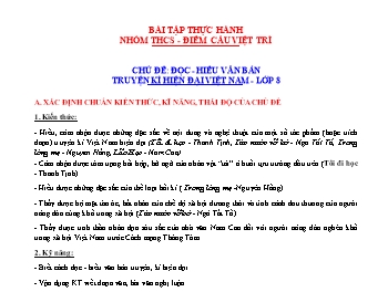 Giáo án Ngữ văn 8 - Chủ đề: Đọc - Hiểu văn bản truyện kí hiện đại Việt Nam lớp 8