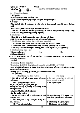 Giáo án Ngữ văn 9 - Tiết 18: Xưng hô trong hội thoại