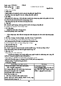 Giáo án Ngữ văn 9 - Tiết 28: Cảnh ngày xuân (Nguyễn Du)