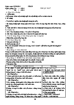 Giáo án Ngữ văn 9 - Tiết 29: Thuật ngữ