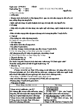 Giáo án Ngữ văn 9 - Tiết 30, 31: Kiều ở lầu ngưng bích (Nguyễn Du)