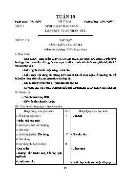 Giáo án tổng hợp lớp 2 - Tuần 10