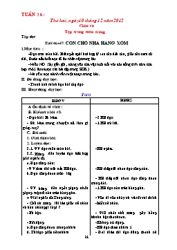 Giáo án tổng hợp lớp 3 - Tuần 16