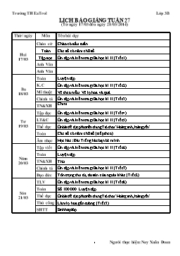 Kế hoạch bài dạy lớp 3 - Tuần 27