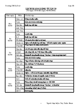 Kế hoạch bài dạy lớp 3 - Tuần 29