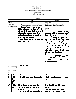 Giáo án lớp ghép 2 + 4 - Tuần 1