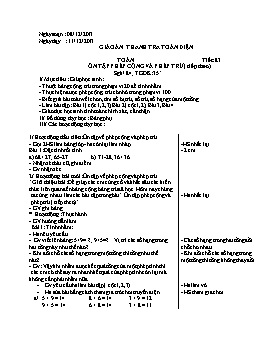 Giáo án thanh tra toàn diện Toán - Tiết 83: Ôn tập phép cộng và phép trừ (tiếp theo)