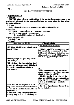 Giáo án: Tự chọn Ngữ Văn 9 - Năm học 2014 - 2015 - Tiết 1 đến tiết 20