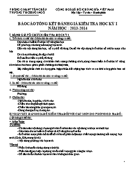 Báo cáo tổng kết đánh giá kiểm tra học kỳ I