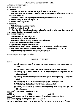 Đề cương ôn tập Toán 6 HK1