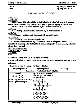 Giáo án Đại số 7 cả năm - Trường THCS Bình Sơn