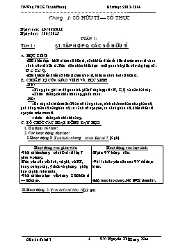 Giáo án Đại số 7 cả năm - Trường THCS Thanh Phong