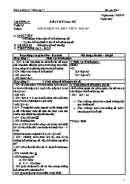 Giáo án Đại số 7- Chương IV: Biểu thức đại số