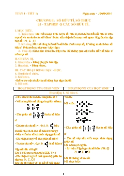 Giáo án Đại số 7 tiết 1 đến 12