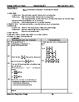 Giáo án Đại số 7 - Tiết 11, 12 - Trường THCS An Thạnh