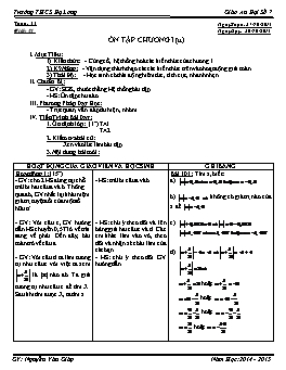 Giáo án Đại số 7 tiết 21: Ôn tập chương I (tt)