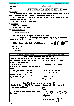 Giáo án Đại số 7 - Tuần 4 đến tuần 6