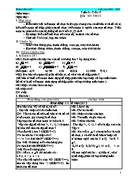 Giáo án Đại số 7 - Tuần 9 đến tuần 11