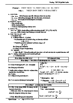 Giáo án Đại số 8 kì 1 - Trường THCS Nghiêm Xuyên