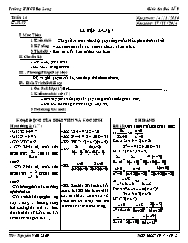 Giáo án Đại số 8 tiết 27: Luyện tập §4