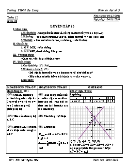 Giáo án Đại số 9 tiết 23: Luyện tập §3