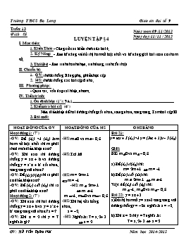 Giáo án Đại số 9 tiết 25: Luyện tập §4