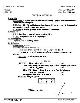 Giáo án Đại số 9 tiết 28: Ôn tập chương II