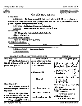 Giáo án Đại số 9 tiết 37: Ôn tập học kì I (t2)