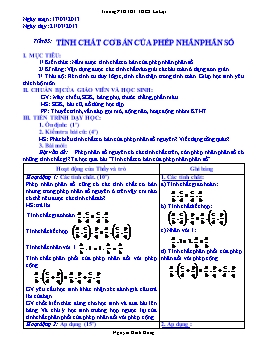 Giáo án Đại số 9 tiết 85: Tính chất cơ bản của phép nhân phân số