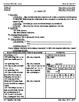 Giáo án Đại số lớp 7 tiết 29: Hàm số