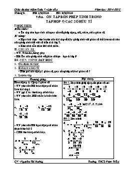 Giáo án dạy thêm Toán 7 –Lớp yếu