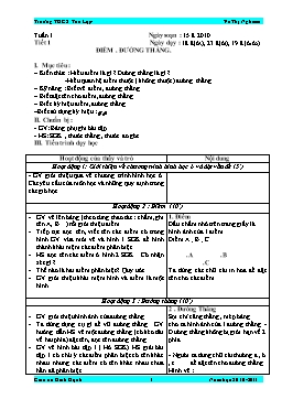 Giáo án Hình học 6 - Chương I - Trương THCS Tân Lập