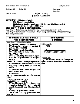 Giáo án Hình học 6 – Chương II: Góc