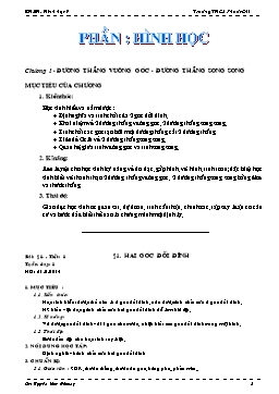 Giáo án Hình học 7 tiết 1 đến 16 - Trường THCS Phước Chỉ