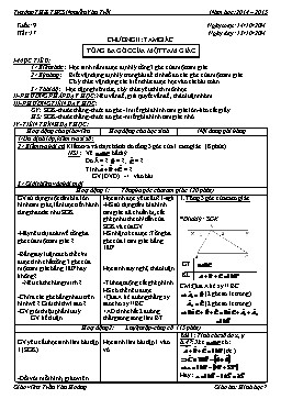 Giáo án Hình học 7 - Tiết 17 đến 24 - Trường TH&THCS Nguyễn Văn Trỗi