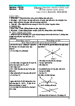 Giáo án Hình học 7 - Tuần 1 đến tuần 3