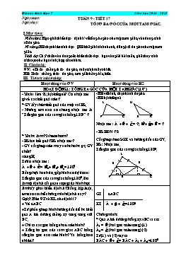 Giáo án Hình học 7 - Tuần 9 đến tuần 11