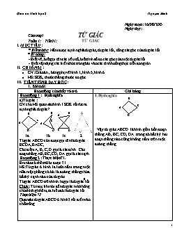 Giáo án Hình học 8 - Chương I: Tứ giác