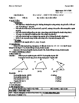 Giáo án Hình học 8 - Chương II: Đa giác - Diện tích đa giác