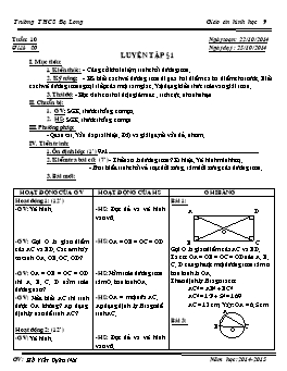 Giáo án Hình học 9 tiết 20: Luyện tập §1
