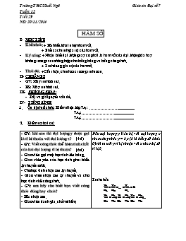Giáo án môn Đại số 7 tiết 29: Hàm số