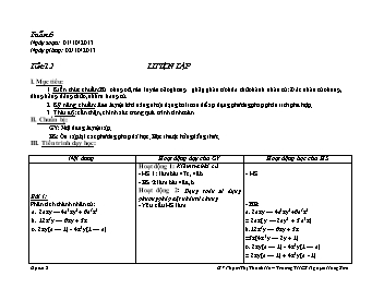 Giáo án môn Đại số 8 tiết 12: Luyện tập