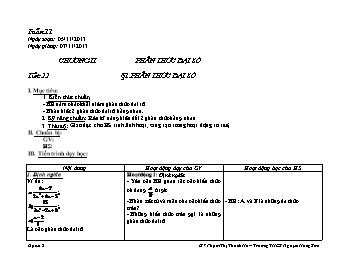 Giáo án môn Đại số 8 tiết 22: Phân thức đại số